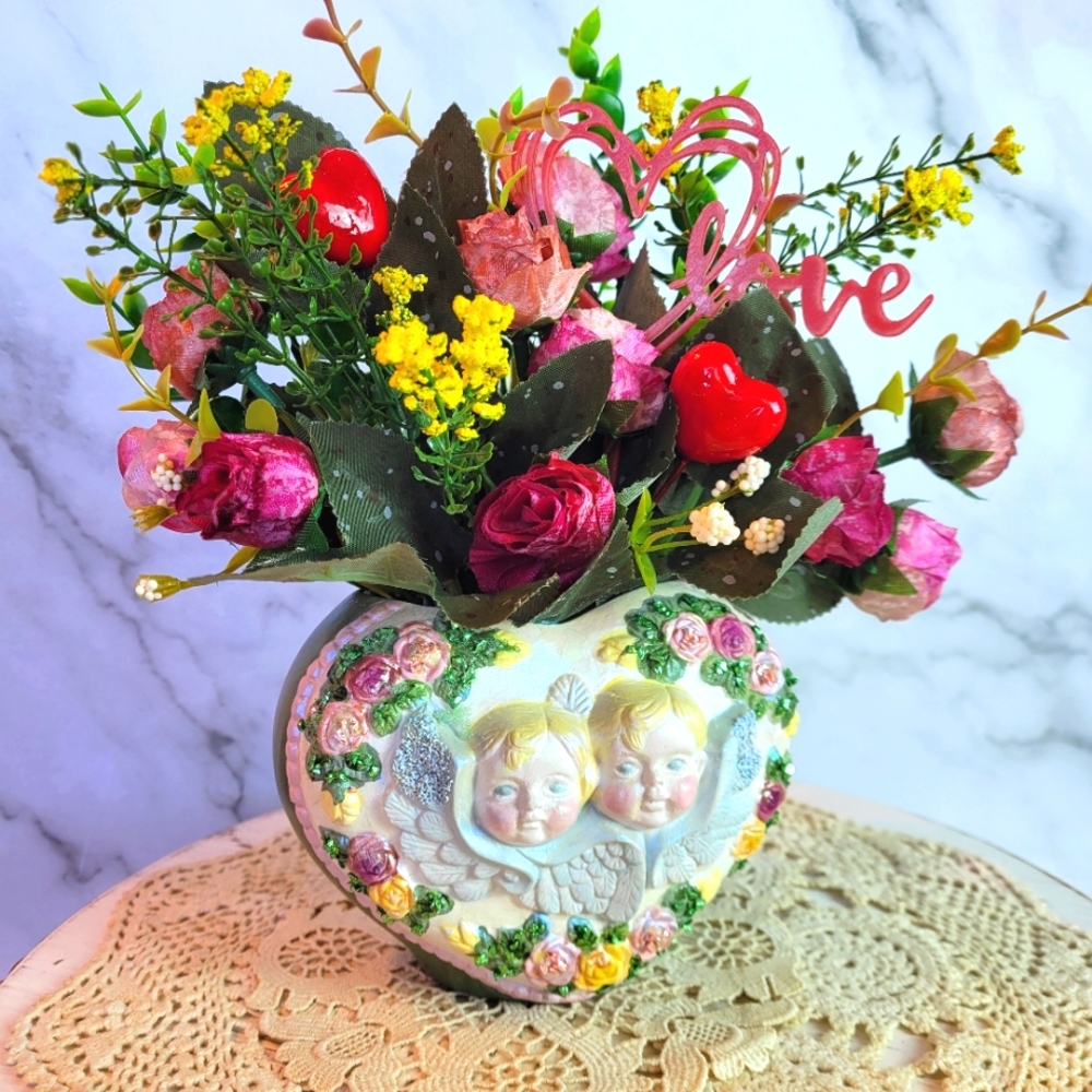 Heart Shaped Vase Floral Display